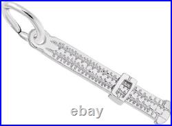 14K White Gold Slide Rule Charm by Rembrandt