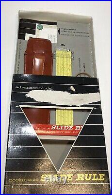 1960's Slide Rule PICKETT SYNCHRO SCALE MODEL N600-ES Leather CASE NEW IN BOX