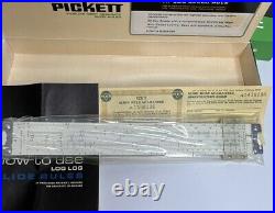 1962 Pickett All Metal Slide Rule Model N-500-T/ Hi Log Log withCase NOS LAST ONE