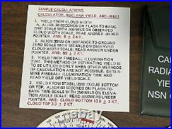 A-bomb calculator set, radiac and nuclear yield circular slide rule MINT