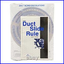 ACCA Duct Calculation Slide Rule by Datalized Slide Charts Staff Brand New