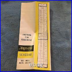 ARISTO SCHOLAR 1960s SLIDE RULE MATH / ENGINEERING MADE IN GERMANY NEW IN BOX