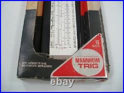 Acumath Engraved Slide Rule Mannheim Trig #900 In Box Unused