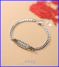B18 Bracelet Abacus Slide Rule With Flat Armoured Chain Sterling Silver 925