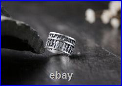 B25 Ring Abacus Slide Rule Mathematics Asian Fine Silver 990 Adjustable