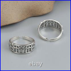B35 Ring Abacus Circle Mathematics Slide Rule 925 Sterling Silver