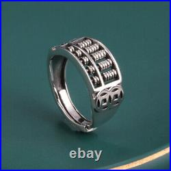 B35 Ring Abacus Circles Mathematics Slide Rule 925 Sterling Silver