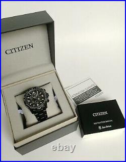 Brand New Citizen Promaster Sky A-T Watch EcoDrive JY8085-81E Chrono Black Steel