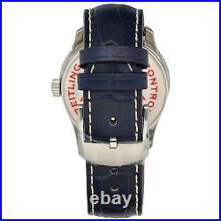 Breitling A17325 Navitimer 38 Steel Blue Dial Leather Automatic Men's Watch