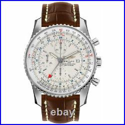 Breitling A2432212-G571-756P Navitimer World Men's Brown Leather Watch