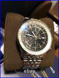 Breitling Navitimer Chronograph GMT 46 Automatic Steel Black Dial A24322121B2A1
