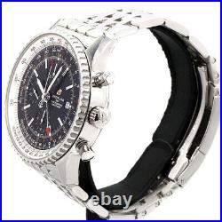 Breitling Navitimer Chronograph GMT 46 Steel Black Dial Mens Watch A24322121B2A1