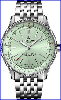 Breitling New Navitimer Automatic Mint Green Dial Luxury Womens Dress Watch