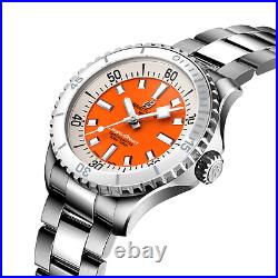 Breitling Superocean Automatic 36 Orange Dial Steel Watch A17377211o1a1