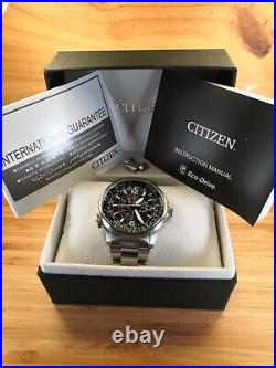 CITIZEN NIGHTHAWK PROMASTER ECO-DRIVE, Pilot black dial watch, in new Condition