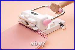 Cinch Book Binding Machine 2, Pink/White, Easy to Use Design with Slide Ruler