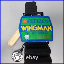 Citizen Wingman Watch Men Gold Silver Analog Digital Alarm Chrono READ! NOS