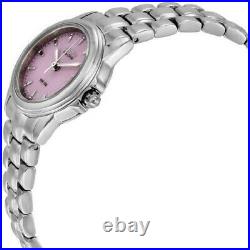 Citizen Women's $215 Eco-drive Pink Dial Silver Ss Silhouette Watch Ew1620-57x