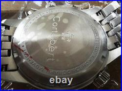 Cortebert 1790 Potez Instrument Black Chronograph Quartz 44 mm w SS CB-3007