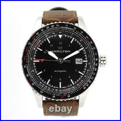 Hamilton Khaki Aviation Automatic Mens Swiss Made Watches Brown Leather Band Man