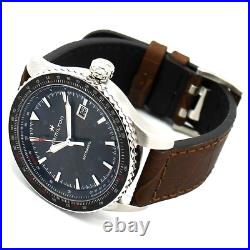 Hamilton khaki aviation automatic mens swiss made watches brown leather band man