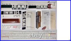 Hemmi 74 bamboo 6 imperial Reitz slide rule Made c. 1966 + instructions & wallet