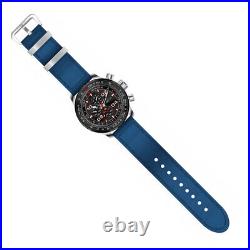 INVICTA Aviator Mens Pilot Chronograph Watch, Black Dial, Blue Nylon Web Strap