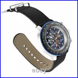 INVICTA Aviator Mens Pilot Chronograph Watch, Gray Blue Dial, Black Nylon Strap