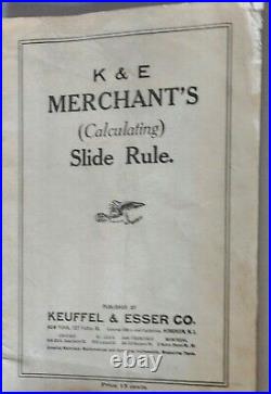 Keuffel & Esser K&E Slide Rule Instruction Manual book