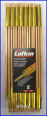 Lufkin Hi-Viz 8-ft Red-End Wooden Folding Ruler with6-in Slide Rule, p/n LUFKIN-8
