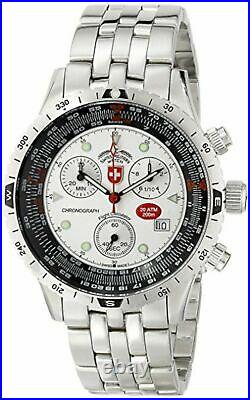 NEW CX Swiss Military 1735 Men's Airforce 1 Multifunctional Silver Dial SS Watch