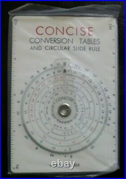 NEW Concise Conversion Tables and Circular Slide Rule TAKEDA Model CTCS 552