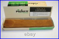 NEW Pickett All Metal Slide Rule Ruler #500, with Leather Case Box Hi Log Speed