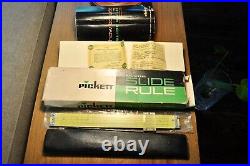 NOS Pickett Slide Rule N902ES Complete With Instructions Leather Case Box Unused