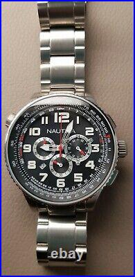 Nautica classic Pilots watch, new, slide rule bezel, full working chronograph