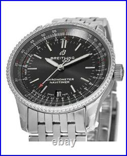New Breitling Navitimer 1 Automatic 38 Black Dial Men's Watch A17325241B1A1