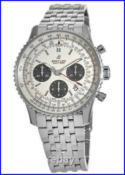 New Breitling Navitimer 1 B01 Chronograph 43 Silver Men's Watch AB0121211G1A1