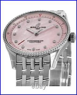 New Breitling Navitimer 32 Pink Mother of Pearl Women's Watch A77320D91K1A1