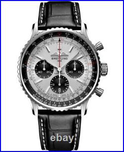 New Breitling Navitimer B01 Chronograph 43 Silver Men's Watch AB0138241G1P1