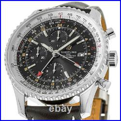 New Breitling Navitimer Chronograph GMT 46 Black Men's Watch A24322121B2X2