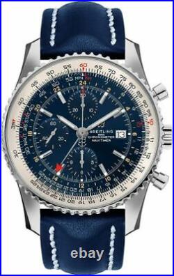 New Breitling Navitimer Chronograph GMT 46 Blue Dial Men's Watch A24322121C2X2