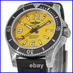 New Breitling Superocean Automatic 44 Yellow Dial Men's Watch A17367021I1S2