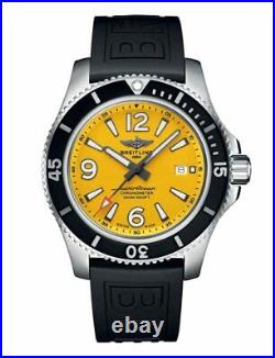 New Breitling Superocean Automatic 44 Yellow Dial Rubber Strap A17367021i1s2
