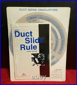 New Duct Sizing Calculations Duct Slide Rule by Datalizer Slide Charts (c)1990