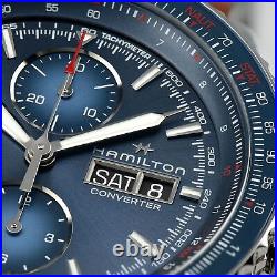 New Hamilton Khaki Aviation Converter Auto Chrono Blue Dial Mens Watch H76746540