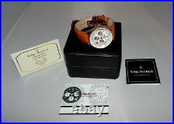 New Krug-Baümen 600701DS Air Traveller White Rose 8 Diamond Analog leather Watch