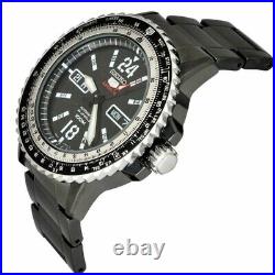 New SSeiko 5 SRP355K1 Sports Full Black Silver Stainless Steel 100m NOS