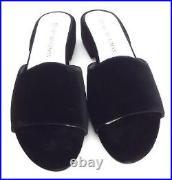 New STUART WEITZMAN Size 8.5 SLIDERULE Black Velvet Slide Mule Flats Shoes 8 1/2