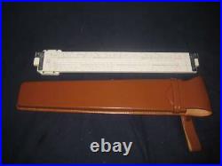 New Sans & Streiff Bamboo Slide Rule In Leather Case 312 Drafting Ruler High End