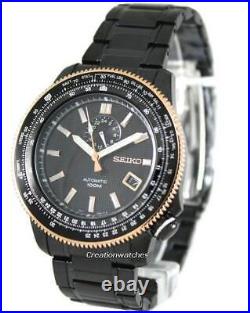 New Seiko SSA008K1 Automatic Watch Black Pilot 100m Stainless Steel SSA008 NOS
